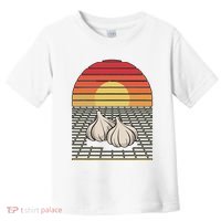 Retro Vaporwave Garlic For Garlicologists Chef Toddler T-Shirt thumb 0