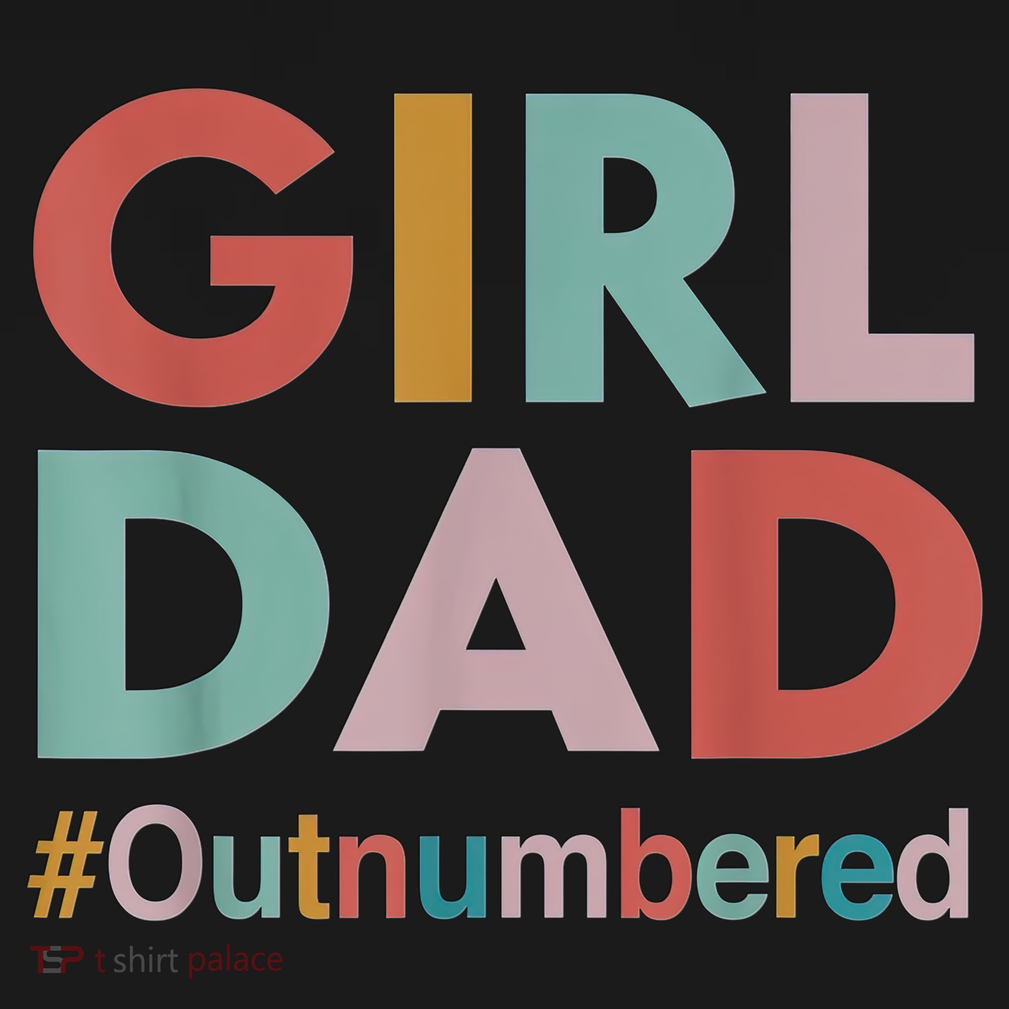 Retro Vintage Girl Dad Outnumbered Funny Fathers Day T-Shirt