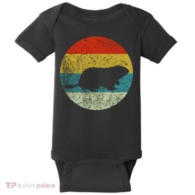 Retro Vintage Groundhog Baby Bodysuit