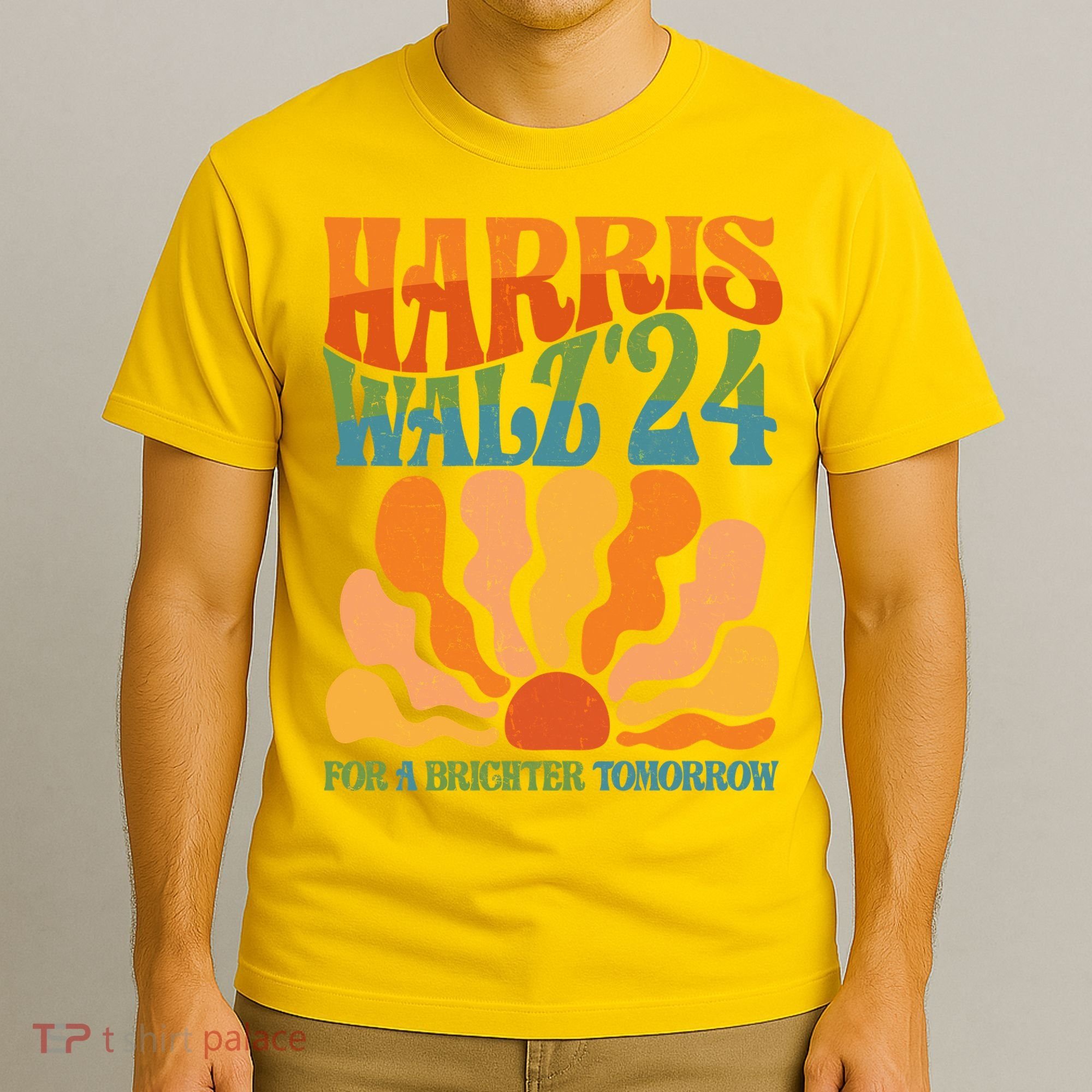 Retro Vintage Harris Walz For A Brighter Future 2024 Election T-Shirt
