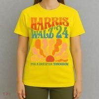 Retro Vintage Harris Walz For A Brighter Future 2024 Election T-Shirt thumb 4