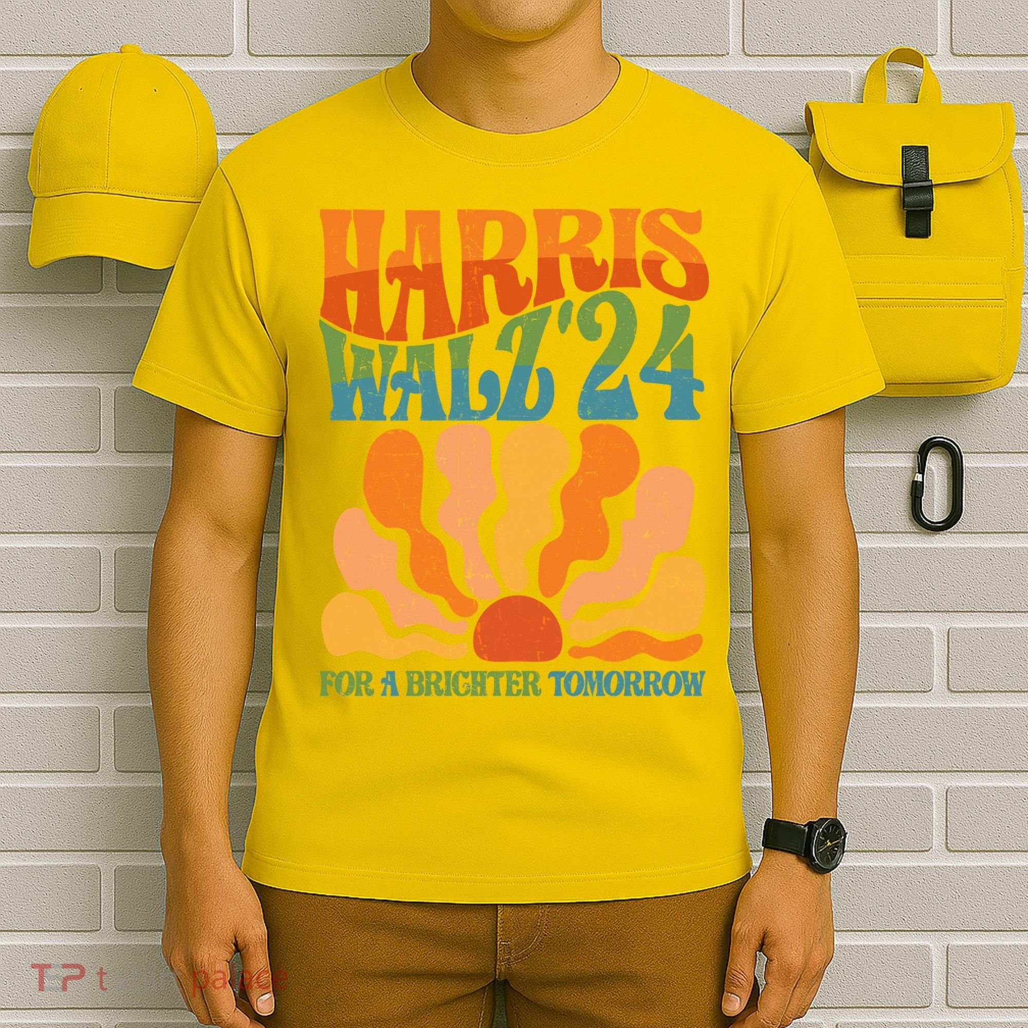 Retro Vintage Harris Walz For A Brighter Future 2024 Election T-Shirt