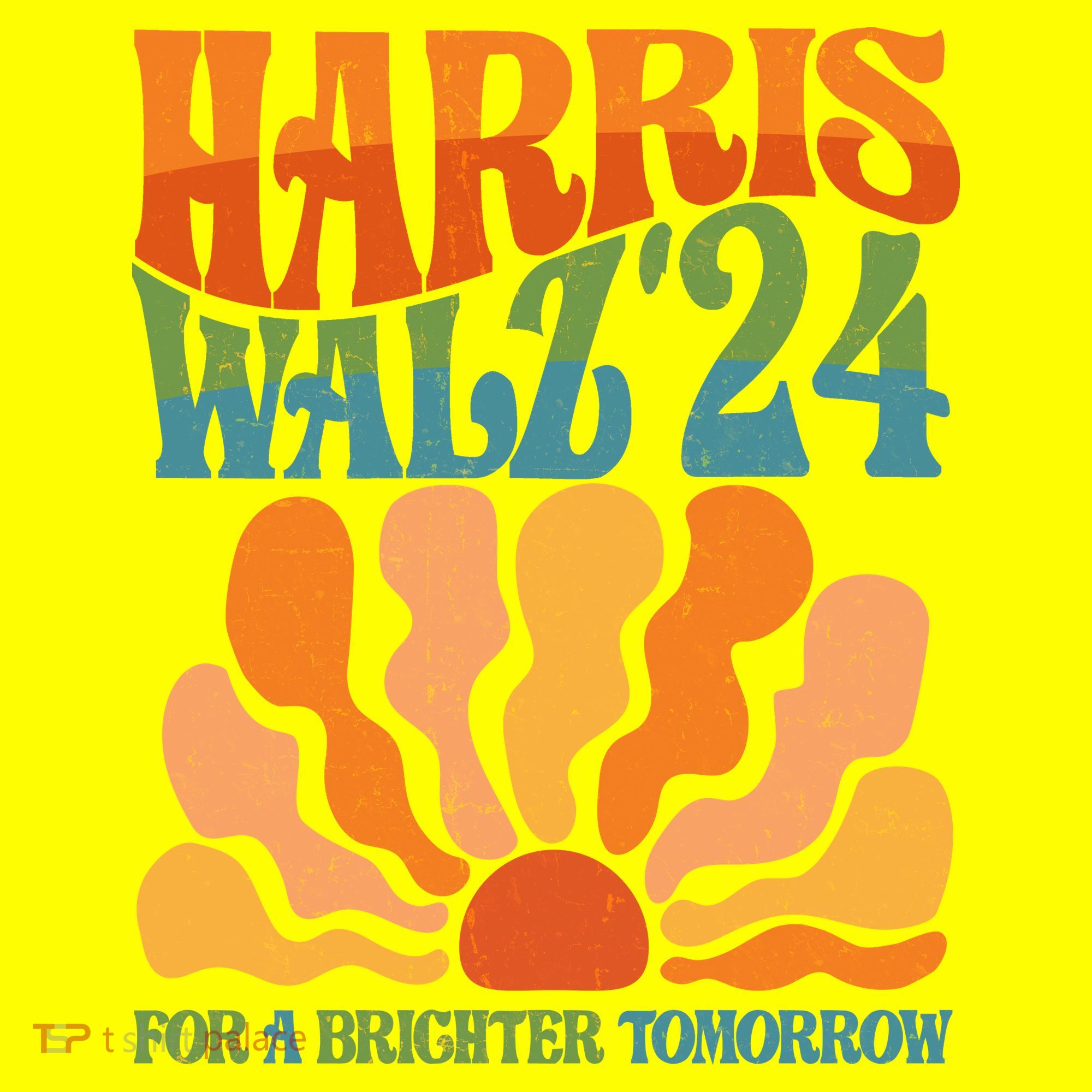 Retro Vintage Harris Walz For A Brighter Future 2024 Election T-Shirt