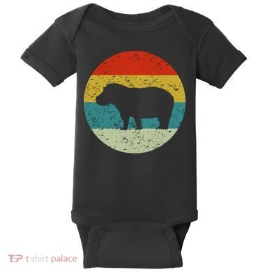 Retro Vintage Hippo Baby Bodysuit