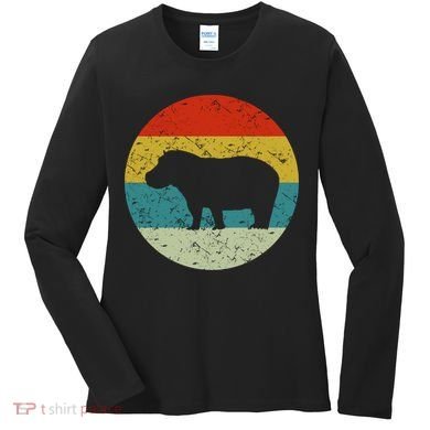 Retro Vintage Hippo Women's Long Sleeve Shirt