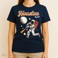 Retro Vintage Houston Texas Baseball Astronaut Crush City T-Shirt thumb 4