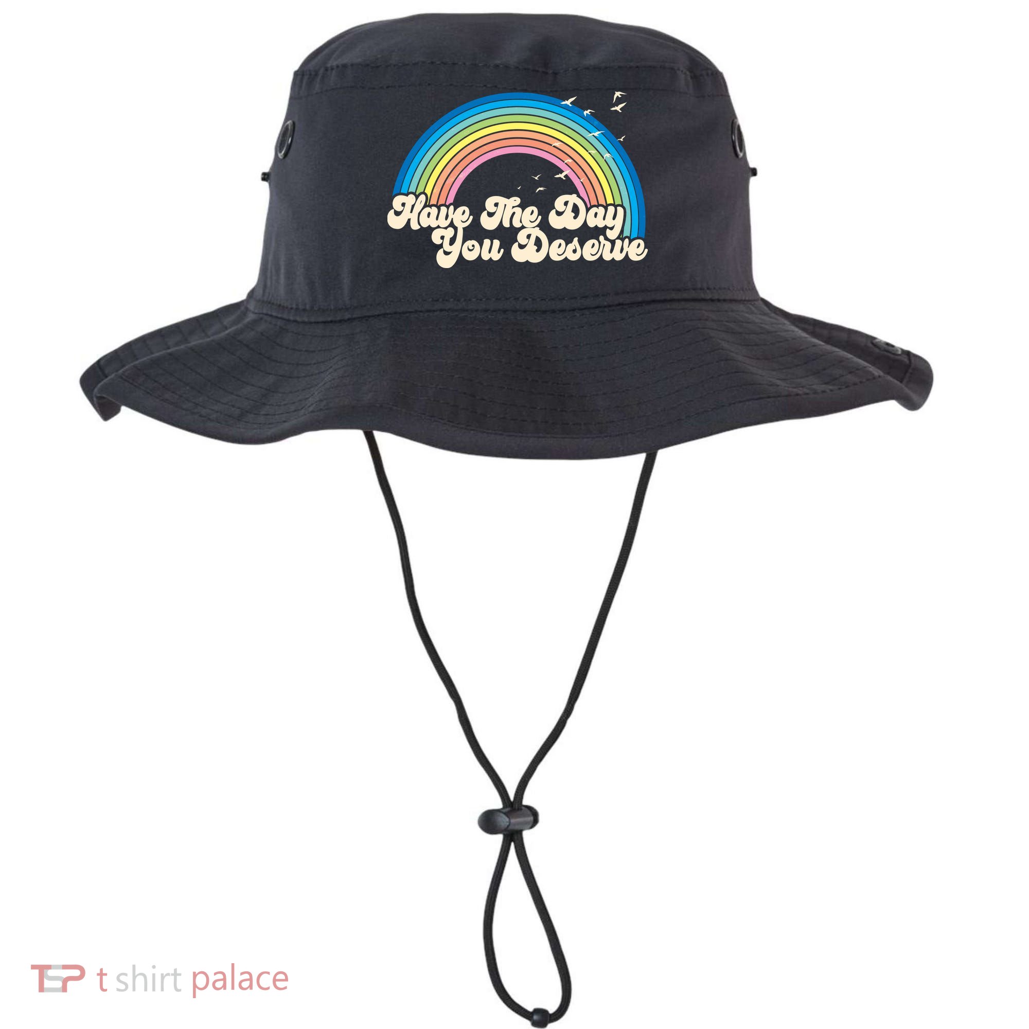 Retro Vintage Have The Day You Deserve Rainbow Bucket Hat