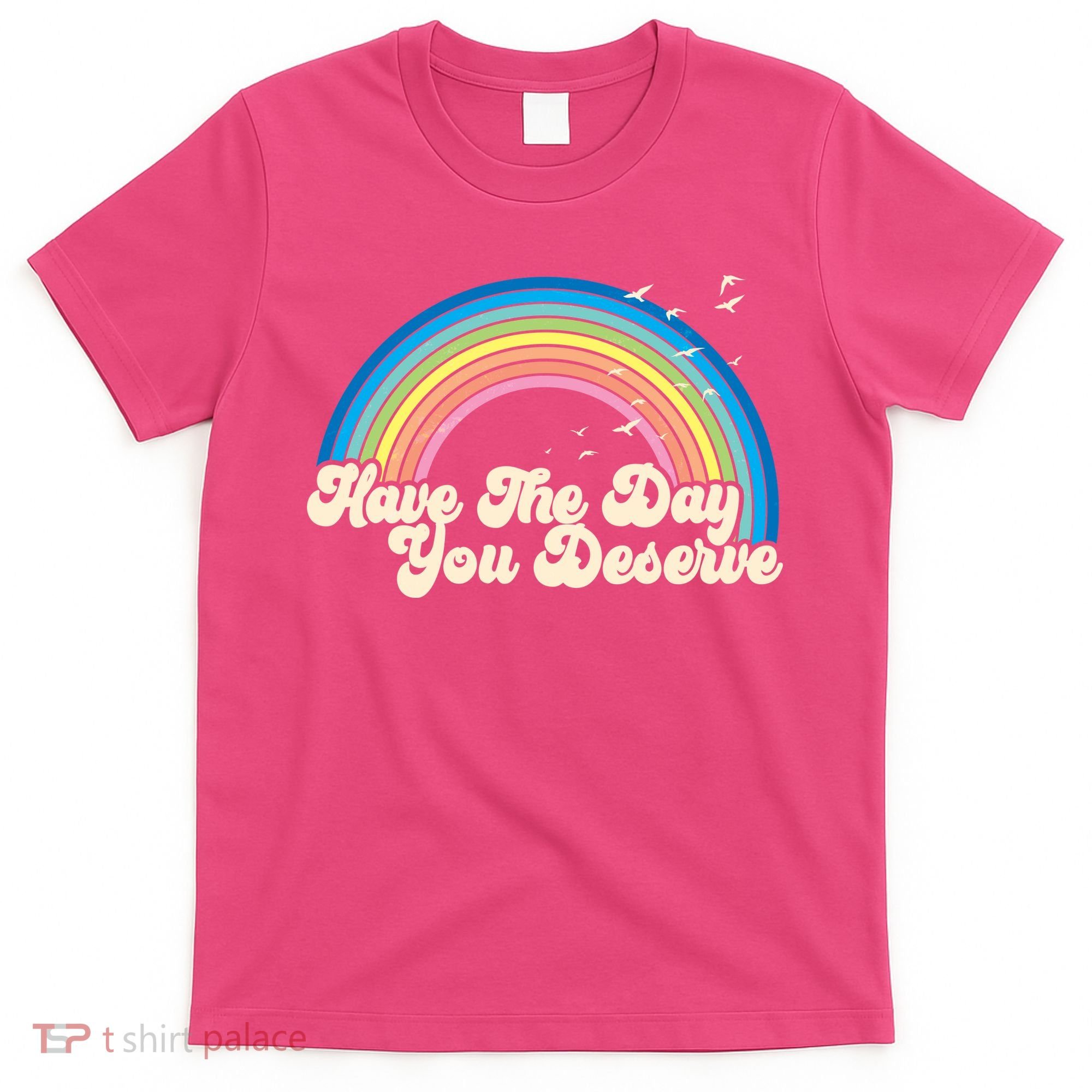 Retro Vintage Have The Day You Deserve Rainbow T-Shirt