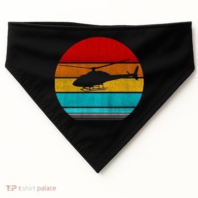 Retro Vintage Helicopter USA-Made Doggie Bandana
