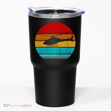 Retro Vintage Helicopter Tumbler