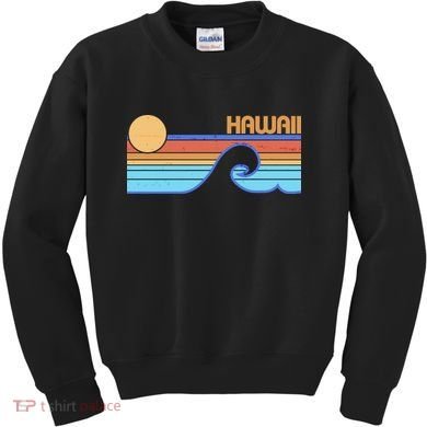 Retro Vintage Hawaii Sunset Wave Kids Sweatshirt