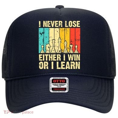 Retro Vintage I Never Lose I Either Win Or Learn Funny Chess Player Hat