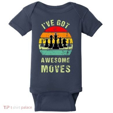 Retro Vintage I've Got Awesome Moves Chess Player Gift Baby Bodysuit