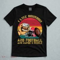 Retro Vintage I Like Bourbon And Football And Maybe 3 People T-Shirt thumb 5