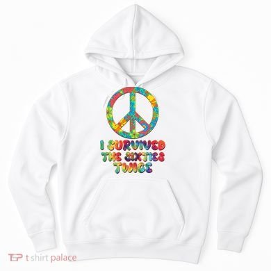 Retro Vintage I Survived The Sixties Twice Rainbow Tie Dye Hoodie