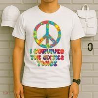 Retro Vintage I Survived The Sixties Twice Rainbow Tie Dye T-Shirt thumb 6