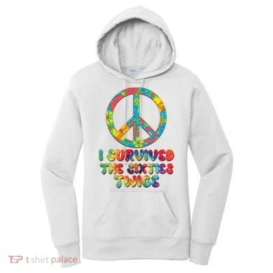 Retro Vintage I Survived The Sixties Twice Rainbow Tie Dye Women's Hoodie