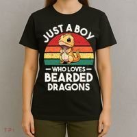 Retro Vintage Just A Boy Who Loves Bearded Dragons Lover T-Shirt thumb 4