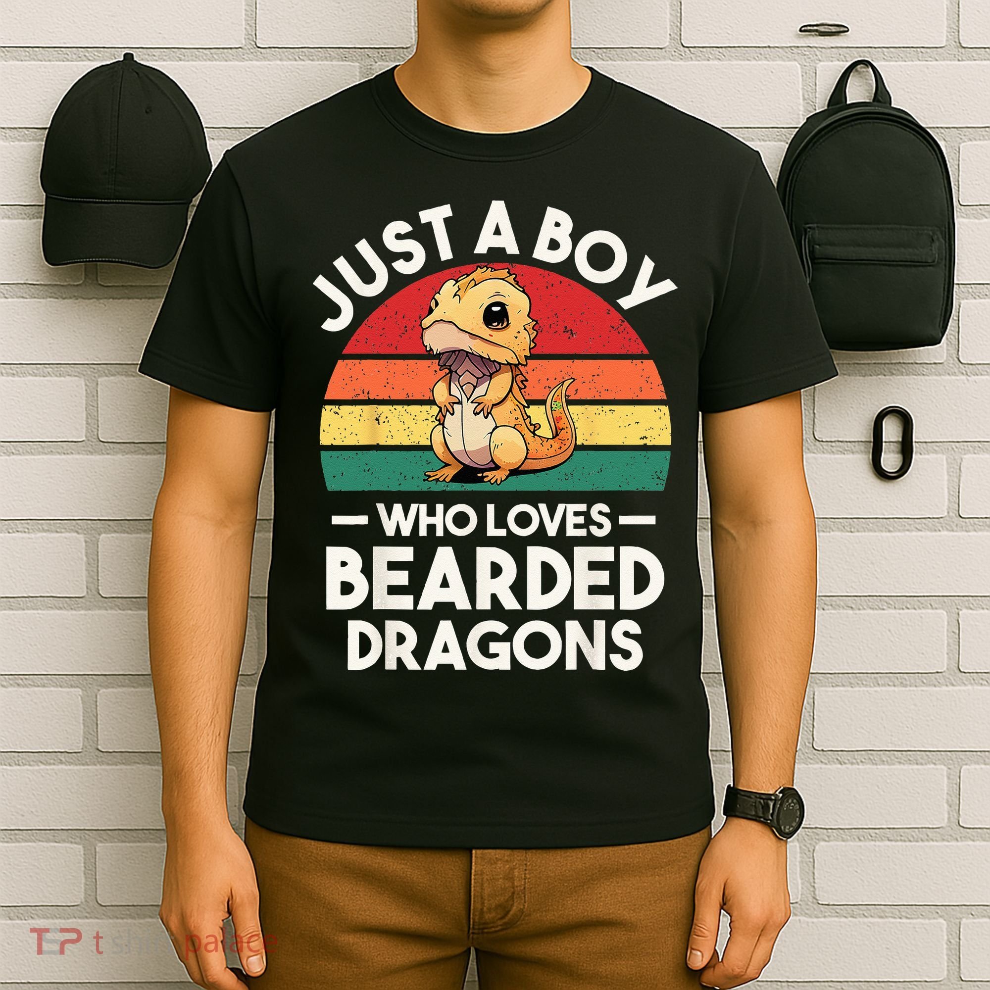 Retro Vintage Just A Boy Who Loves Bearded Dragons Lover T-Shirt