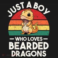 Retro Vintage Just A Boy Who Loves Bearded Dragons Lover T-Shirt thumb 7