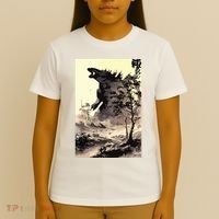 Retro Vintage Japanese Art Legendary Rare Kaiju Calligraphy T-Shirt thumb 4