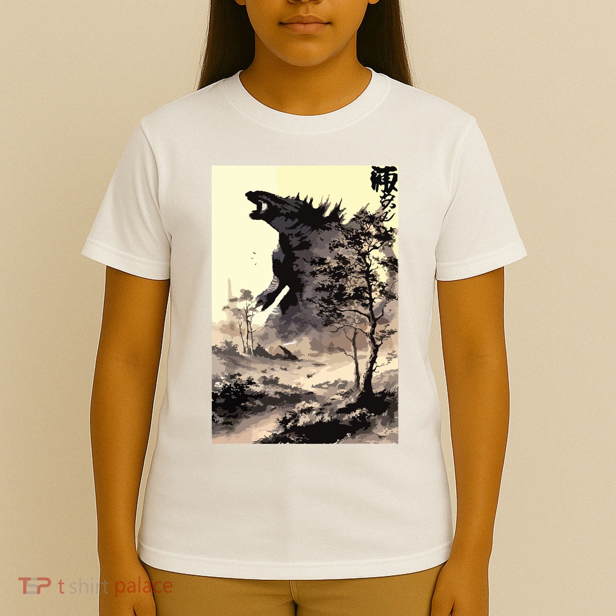 Retro Vintage Japanese Art Legendary Rare Kaiju Calligraphy T-Shirt