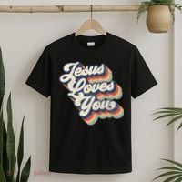 Retro Vintage Jesus Loves You T-Shirt thumb 2