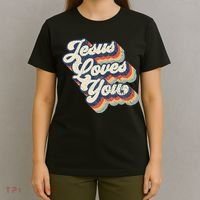 Retro Vintage Jesus Loves You T-Shirt thumb 4