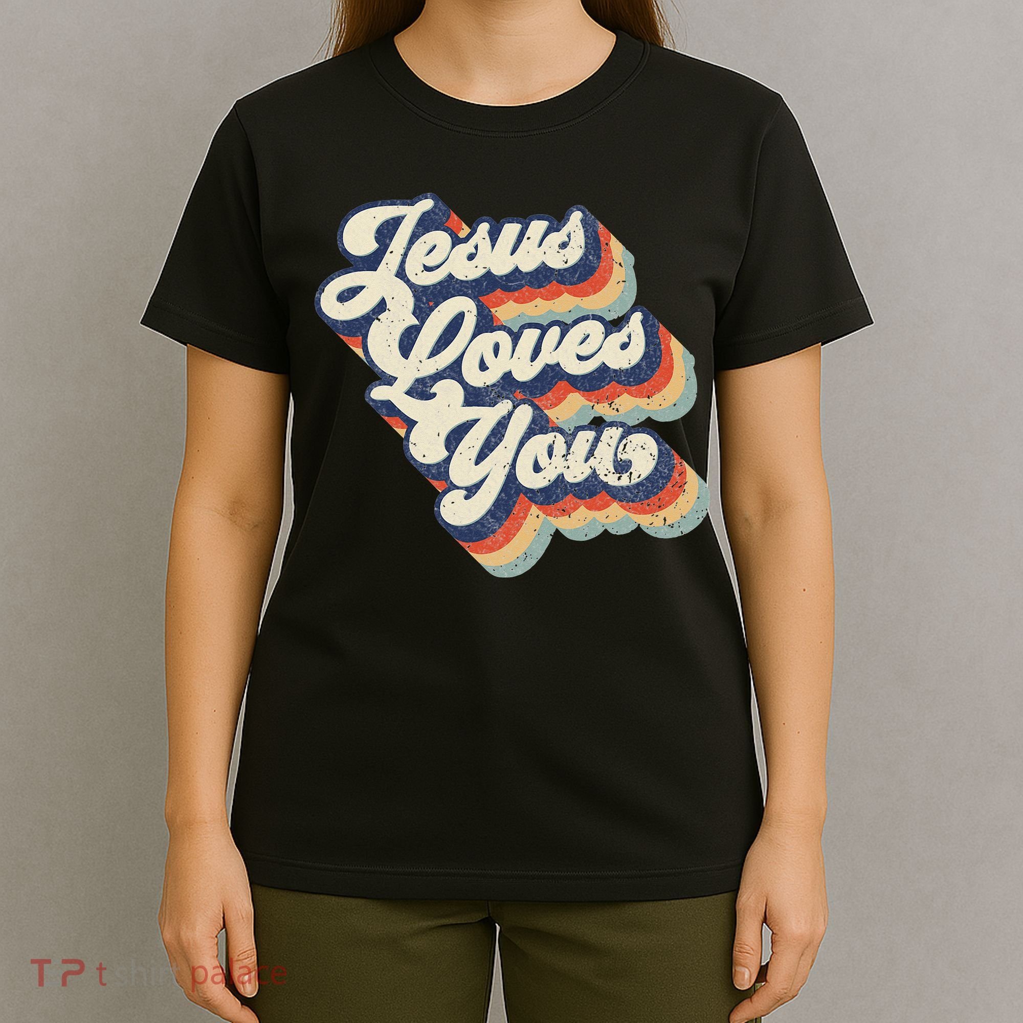 Retro Vintage Jesus Loves You T-Shirt