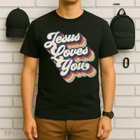 Retro Vintage Jesus Loves You T-Shirt thumb 6