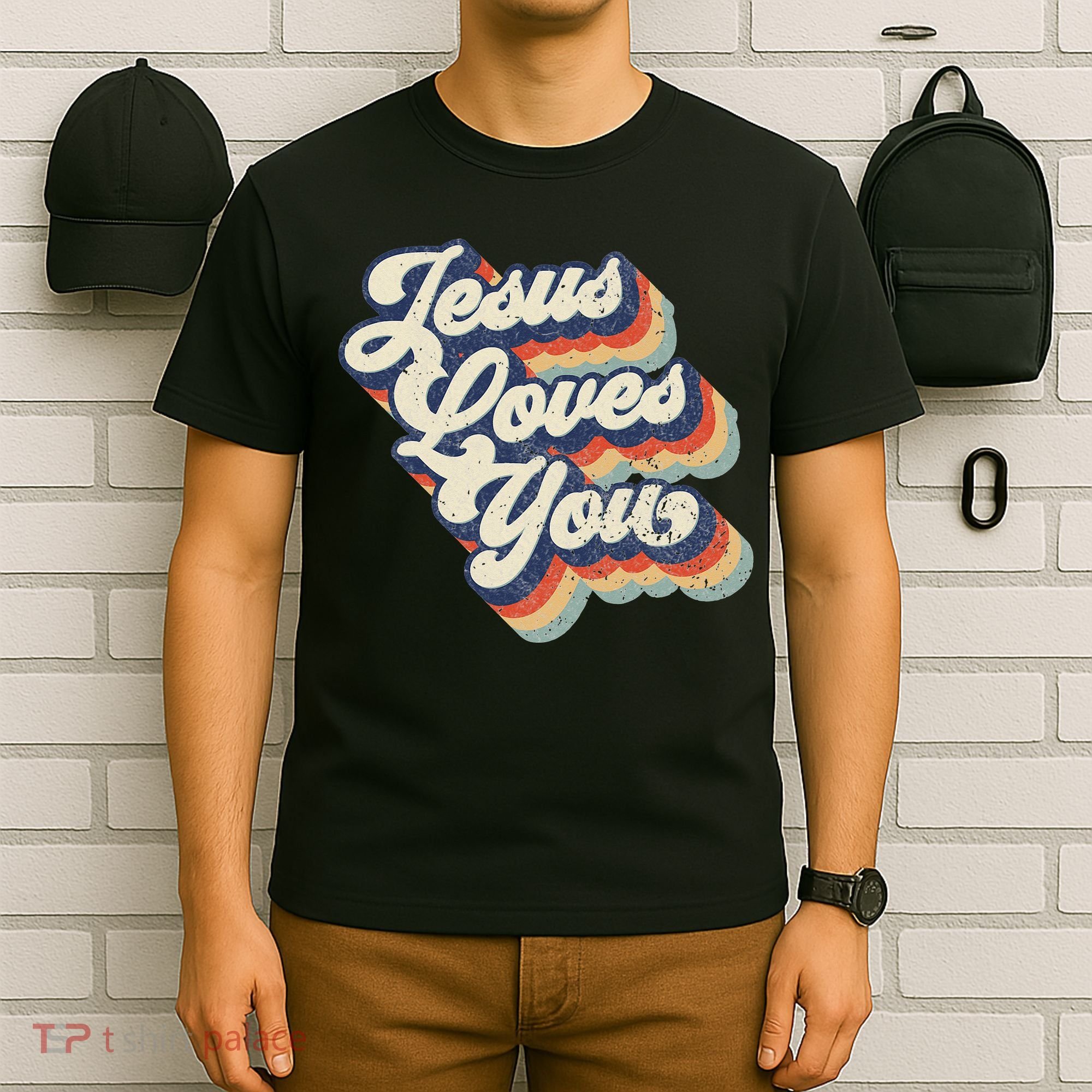 Retro Vintage Jesus Loves You T-Shirt