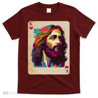 Retro Vintage Jesus Is King Of Kings Playing Card T-Shirt thumb 0
