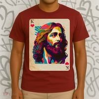Retro Vintage Jesus Is King Of Kings Playing Card T-Shirt thumb 3