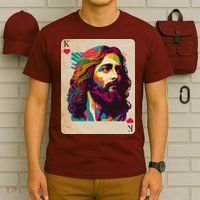 Retro Vintage Jesus Is King Of Kings Playing Card T-Shirt thumb 6