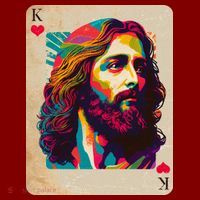 Retro Vintage Jesus Is King Of Kings Playing Card T-Shirt thumb 7