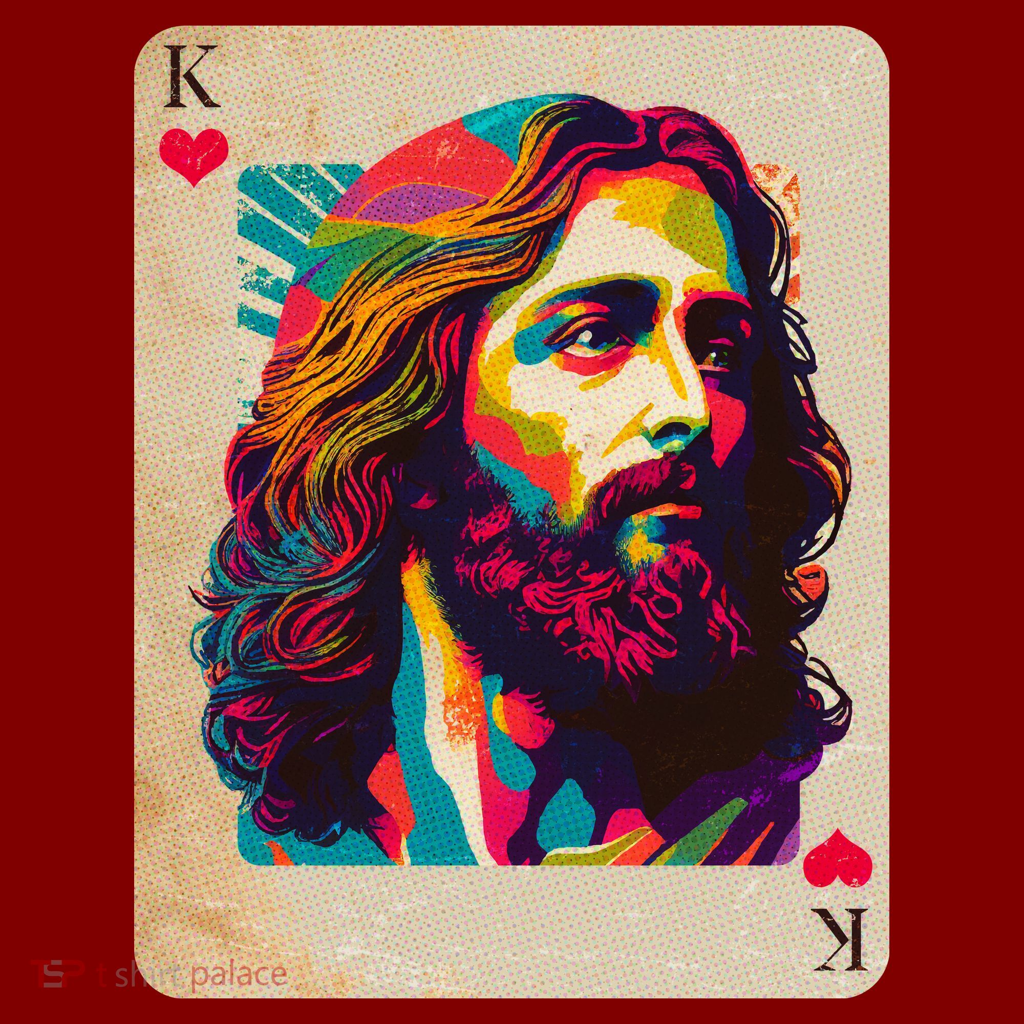 Retro Vintage Jesus Is King Of Kings Playing Card T-Shirt