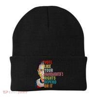 Rbg Vote Like Your Granddaughter’S Rights Feminist Beanie thumb 0