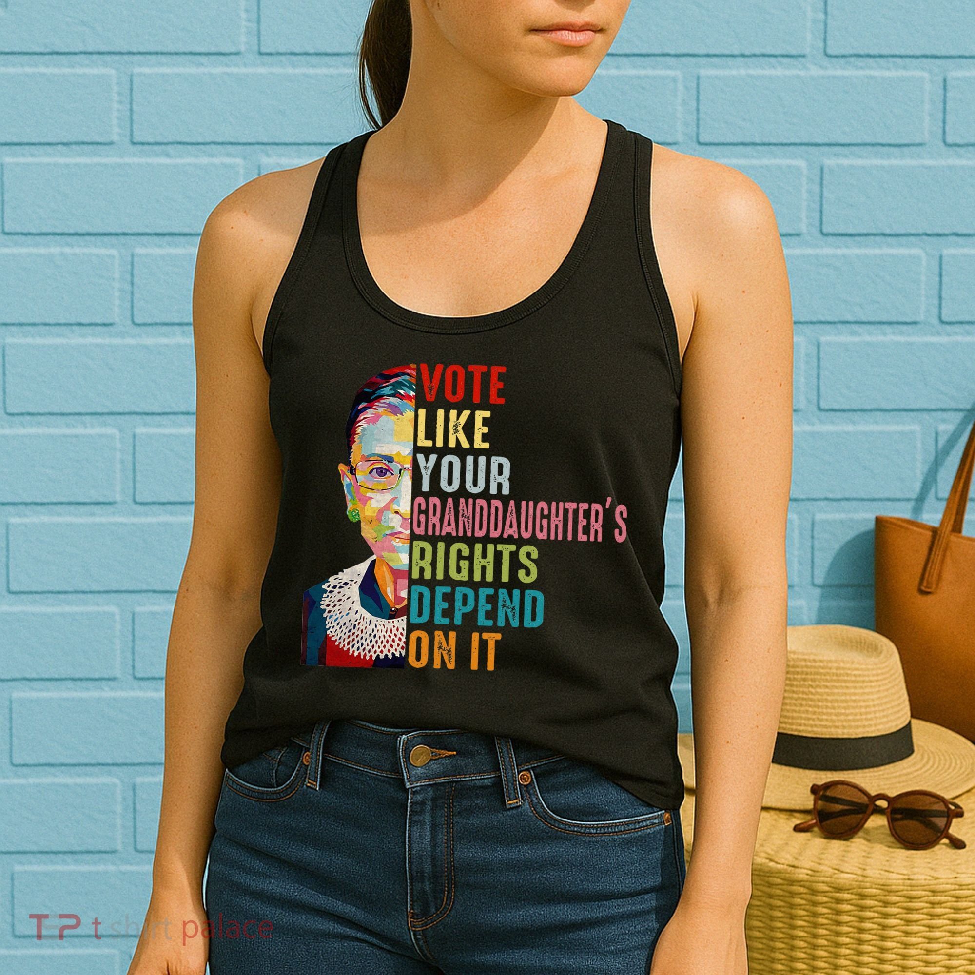 Rbg Vote Like Your Granddaughter’S Rights Feminist Women's Tank Top