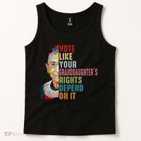 Rbg Vote Like Your Granddaughter’S Rights Feminist Tank Top thumb 2