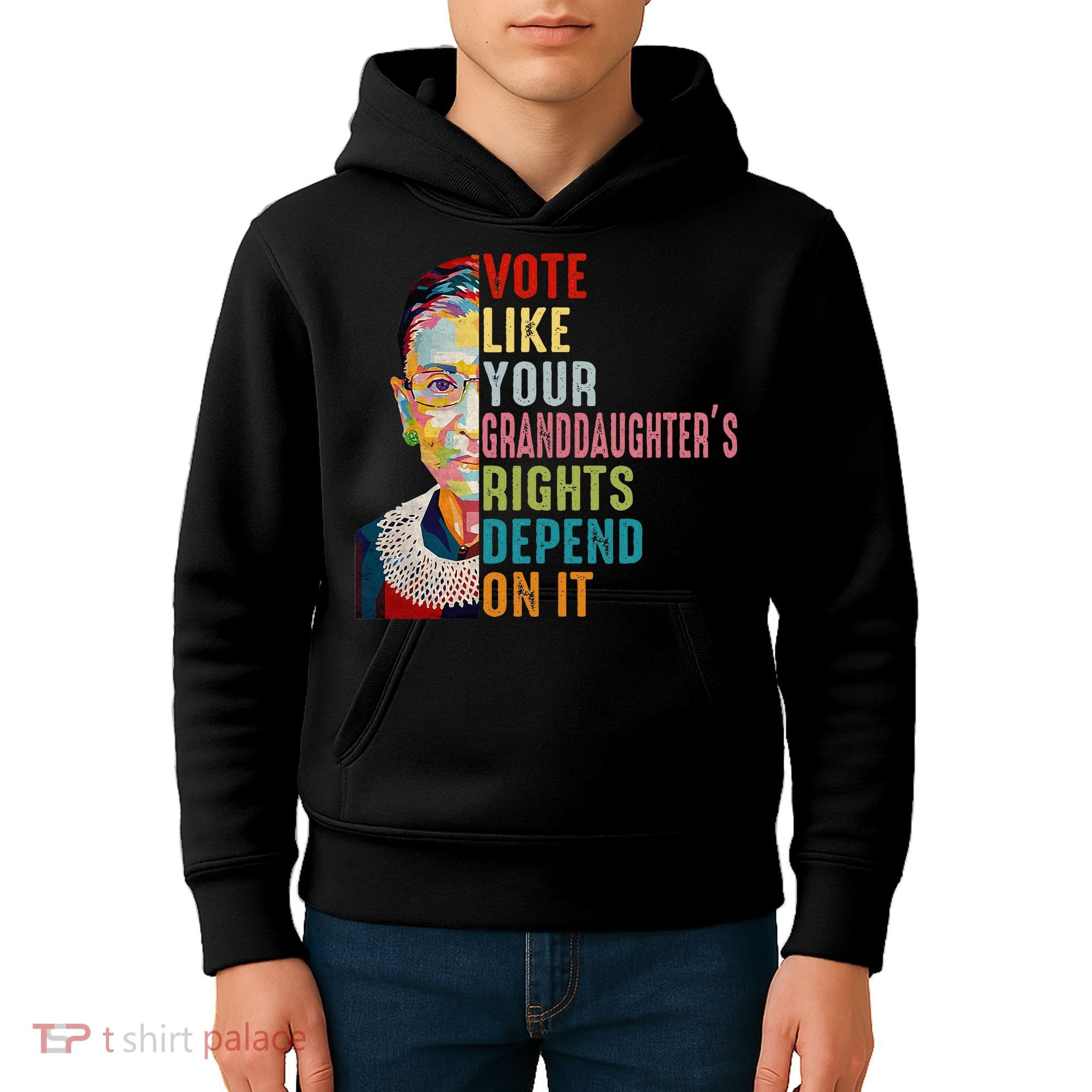 Rbg Vote Like Your Granddaughter’S Rights Feminist Kids Hoodie