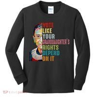 Rbg Vote Like Your Granddaughter’S Rights Feminist Kids Long Sleeve Shirt thumb 0