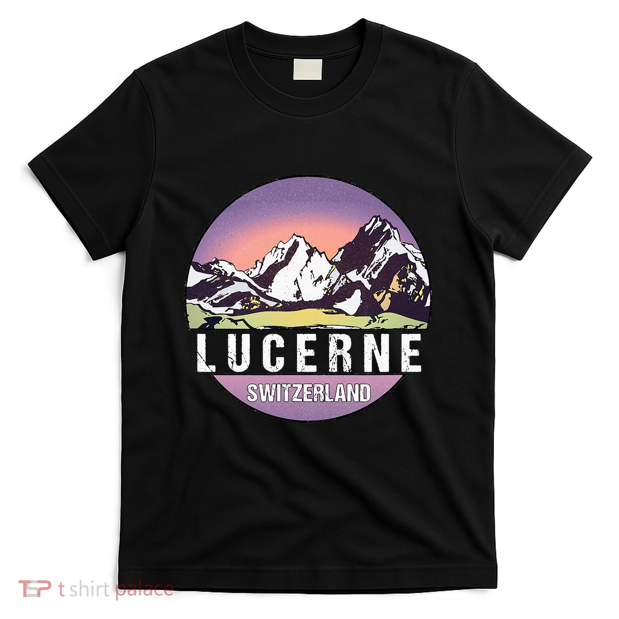 Retro Vintage Lucerne Switzerland Distressed T-Shirt