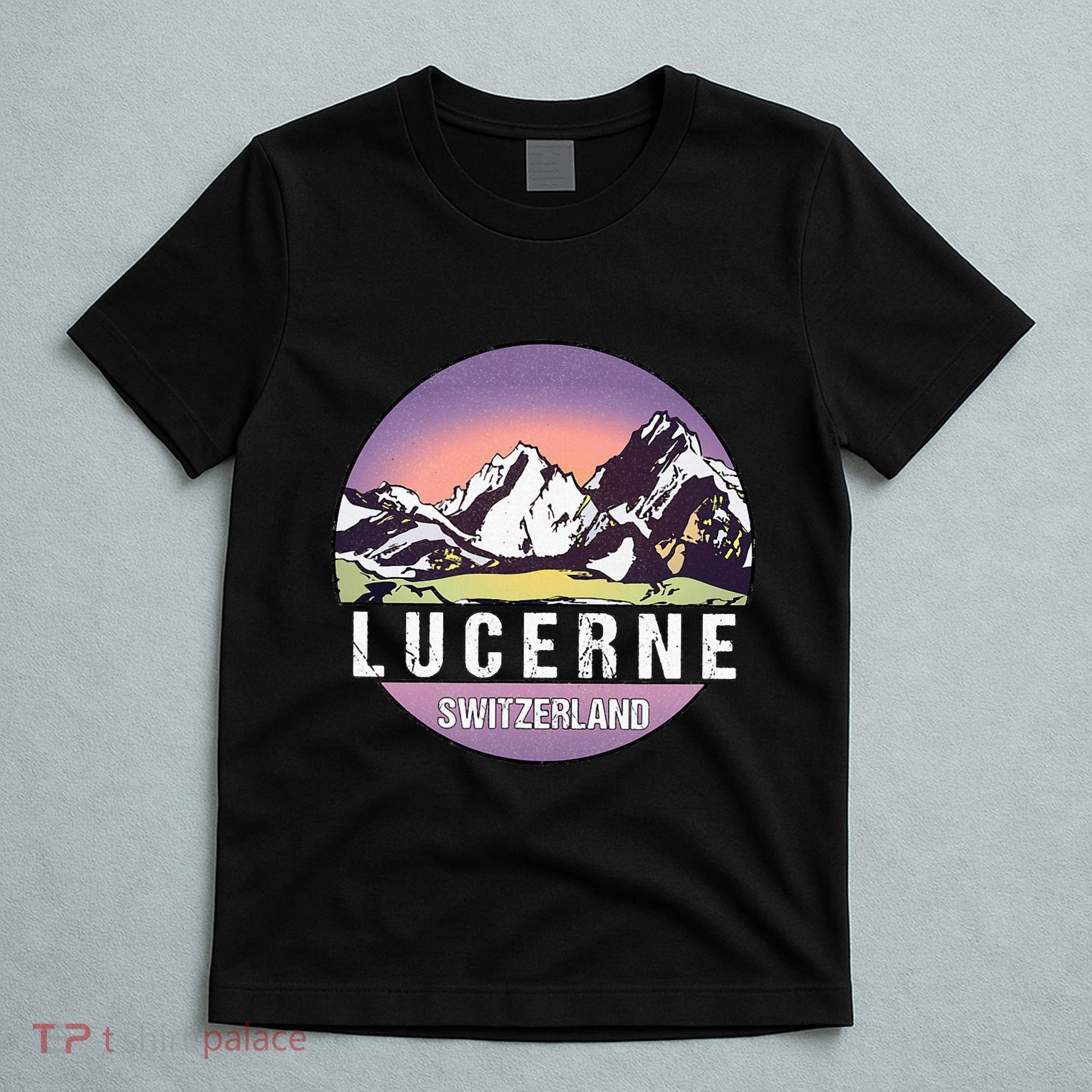 Retro Vintage Lucerne Switzerland Distressed T-Shirt