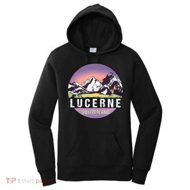 Retro Vintage Lucerne Switzerland Distressed Women's Hoodie