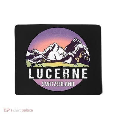 Retro Vintage Lucerne Switzerland Distressed Mousepad