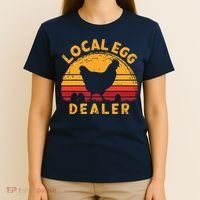 Retro Vintage Local Egg Dealer Farmer Chicken Egg Lover T-Shirt thumb 4
