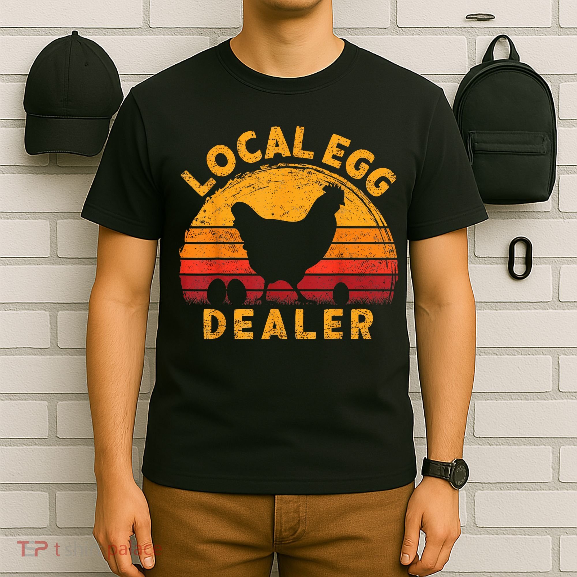Retro Vintage Local Egg Dealer Farmer Chicken Egg Lover T-Shirt