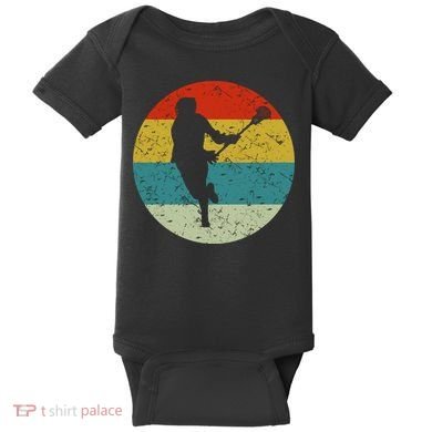 Retro Vintage Lacrosse Baby Bodysuit