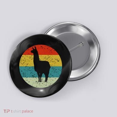 Retro Vintage Llama Button