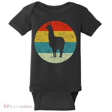Retro Vintage Llama Baby Bodysuit